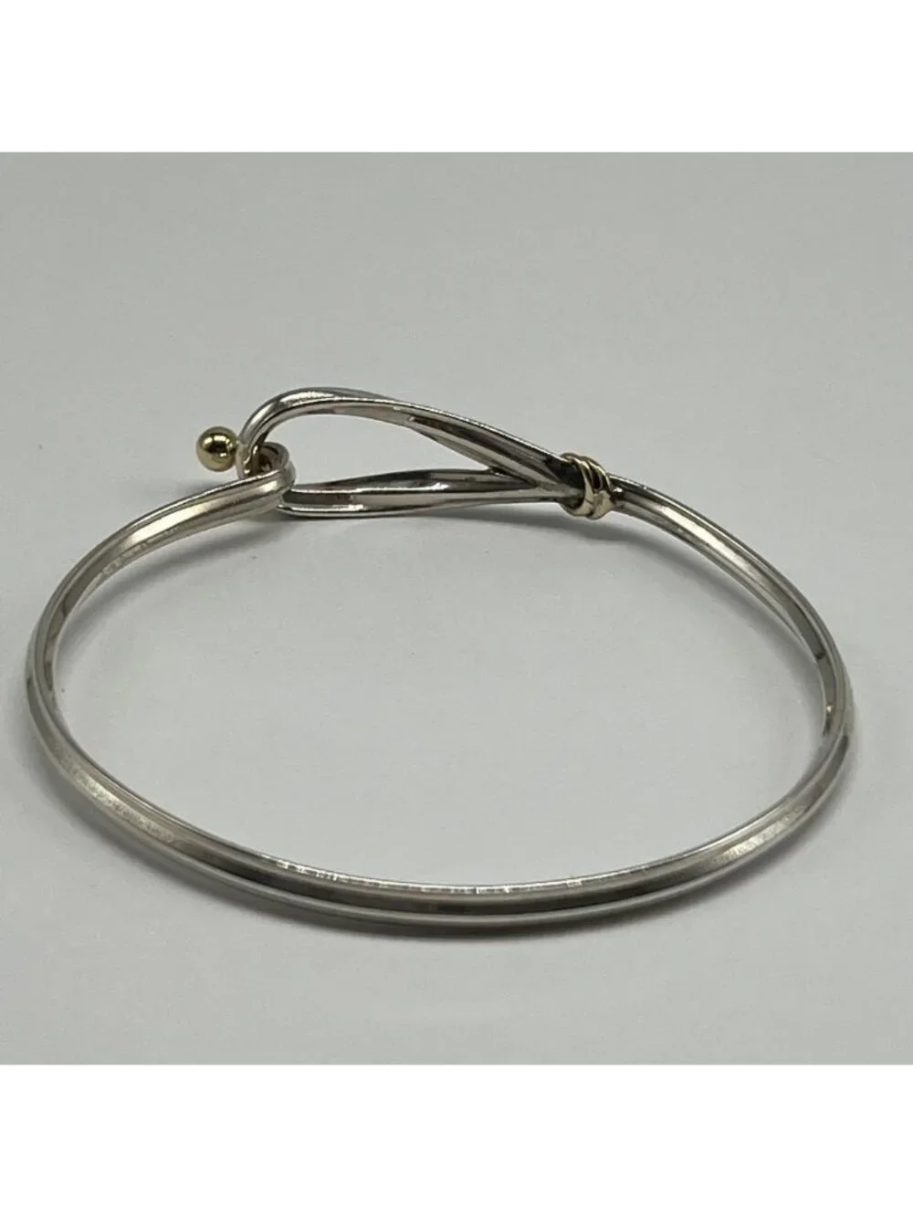 Tiffany & Co Hook and Eye Bangle Silver YG Vintage Bracelet